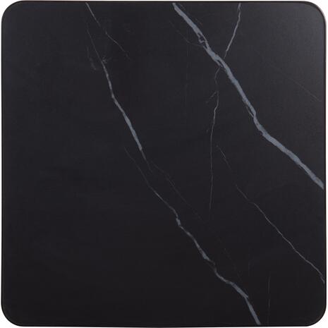 ΕΠΙΦΑΝΕΙΑ ΤΡΑΠΕΖΙΟΥ SINTERED STONE HM6654.03 BLACK MARBLE--ΠΛΑΙΣΙΟ ALU ΜΑΥΡΟ 70x70εκ.