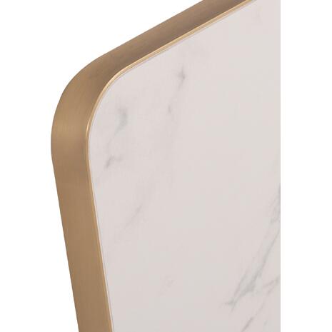 ΕΠΙΦΑΝΕΙΑ ΤΡΑΠΕΖΙΟΥ SINTERED STONE HM6655.12 WHITE MARBLE--ΠΛΑΙΣΙΟ ALU ΧΡΥΣΟ 80x80εκ.