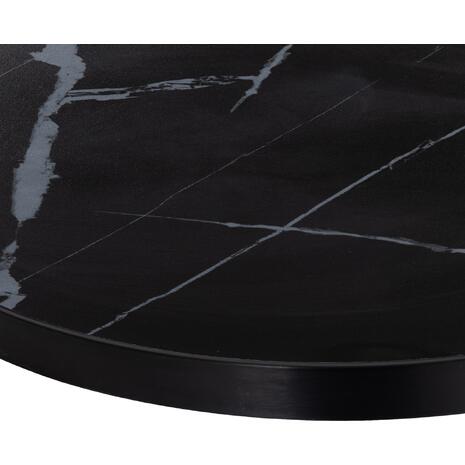 ΕΠΙΦΑΝΕΙΑ ΤΡΑΠΕΖΙΟΥ SINTERED STONE HM6653.03 BLACK MARBLE--ΠΛΑΙΣΙΟ ALU ΜΑΥΡΟ Φ70εκ.