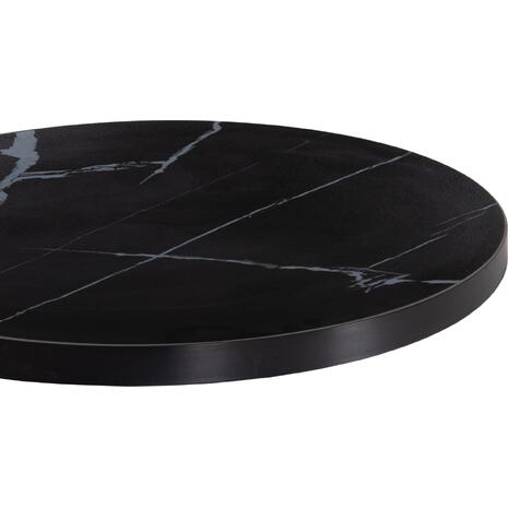 ΕΠΙΦΑΝΕΙΑ ΤΡΑΠΕΖΙΟΥ SINTERED STONE HM6653.03 BLACK MARBLE--ΠΛΑΙΣΙΟ ALU ΜΑΥΡΟ Φ70εκ.