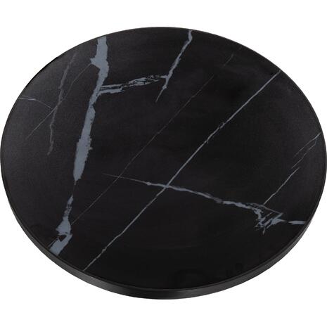 ΕΠΙΦΑΝΕΙΑ ΤΡΑΠΕΖΙΟΥ SINTERED STONE HM6653.03 BLACK MARBLE--ΠΛΑΙΣΙΟ ALU ΜΑΥΡΟ Φ70εκ.