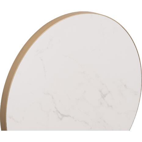 ΕΠΙΦΑΝΕΙΑ ΤΡΑΠΕΖΙΟΥ SINTERED STONE HM6653.12 WHITE MARBLE--ΠΛΑΙΣΙΟ ALU ΧΡΥΣΟ Φ70εκ.
