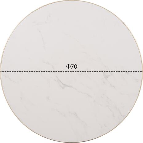 ΕΠΙΦΑΝΕΙΑ ΤΡΑΠΕΖΙΟΥ SINTERED STONE HM6653.12 WHITE MARBLE--ΠΛΑΙΣΙΟ ALU ΧΡΥΣΟ Φ70εκ.