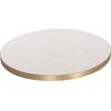 ΕΠΙΦΑΝΕΙΑ ΤΡΑΠΕΖΙΟΥ SINTERED STONE HM6653.12 WHITE MARBLE--ΠΛΑΙΣΙΟ ALU ΧΡΥΣΟ Φ70εκ.