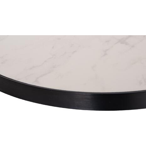 ΕΠΙΦΑΝΕΙΑ ΤΡΑΠΕΖΙΟΥ SINTERED STONE HM6652.02 WHITE MARBLE--ΠΛΑΙΣΙΟ ALU ΜΑΥΡΟ Φ60εκ.