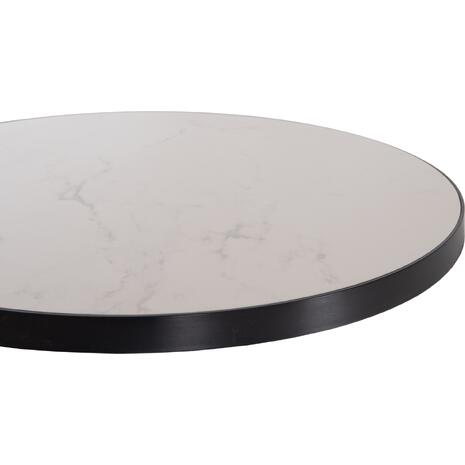 ΕΠΙΦΑΝΕΙΑ ΤΡΑΠΕΖΙΟΥ SINTERED STONE HM6652.02 WHITE MARBLE--ΠΛΑΙΣΙΟ ALU ΜΑΥΡΟ Φ60εκ.
