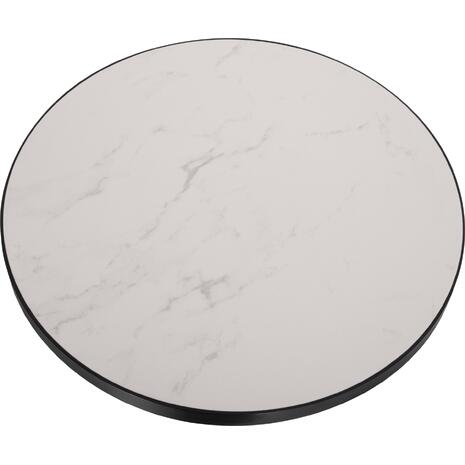 ΕΠΙΦΑΝΕΙΑ ΤΡΑΠΕΖΙΟΥ SINTERED STONE HM6652.02 WHITE MARBLE--ΠΛΑΙΣΙΟ ALU ΜΑΥΡΟ Φ60εκ.