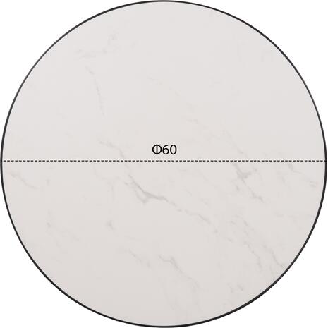 ΕΠΙΦΑΝΕΙΑ ΤΡΑΠΕΖΙΟΥ SINTERED STONE HM6652.02 WHITE MARBLE--ΠΛΑΙΣΙΟ ALU ΜΑΥΡΟ Φ60εκ.