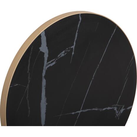 ΕΠΙΦΑΝΕΙΑ ΤΡΑΠΕΖΙΟΥ SINTERED STONE HM6652.13 BLACK MARBLE--ΠΛΑΙΣΙΟ ALU ΧΡΥΣΟ Φ60εκ.