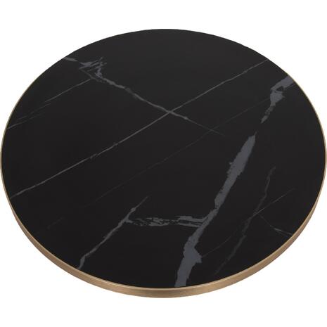 ΕΠΙΦΑΝΕΙΑ ΤΡΑΠΕΖΙΟΥ SINTERED STONE HM6652.13 BLACK MARBLE--ΠΛΑΙΣΙΟ ALU ΧΡΥΣΟ Φ60εκ.