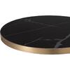 ΕΠΙΦΑΝΕΙΑ ΤΡΑΠΕΖΙΟΥ SINTERED STONE HM6652.13 BLACK MARBLE--ΠΛΑΙΣΙΟ ALU ΧΡΥΣΟ Φ60εκ.