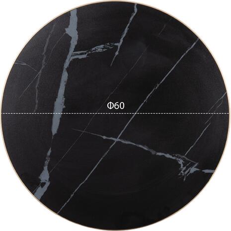 ΕΠΙΦΑΝΕΙΑ ΤΡΑΠΕΖΙΟΥ SINTERED STONE HM6652.13 BLACK MARBLE--ΠΛΑΙΣΙΟ ALU ΧΡΥΣΟ Φ60εκ.