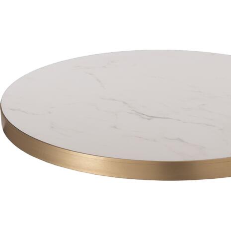 ΕΠΙΦΑΝΕΙΑ ΤΡΑΠΕΖΙΟΥ SINTERED STONE HM6652.12 WHITE MARBLE--ΠΛΑΙΣΙΟ ALU ΧΡΥΣΟ Φ60εκ.