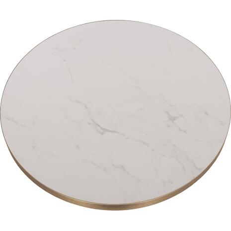 ΕΠΙΦΑΝΕΙΑ ΤΡΑΠΕΖΙΟΥ SINTERED STONE HM6652.12 WHITE MARBLE--ΠΛΑΙΣΙΟ ALU ΧΡΥΣΟ Φ60εκ.