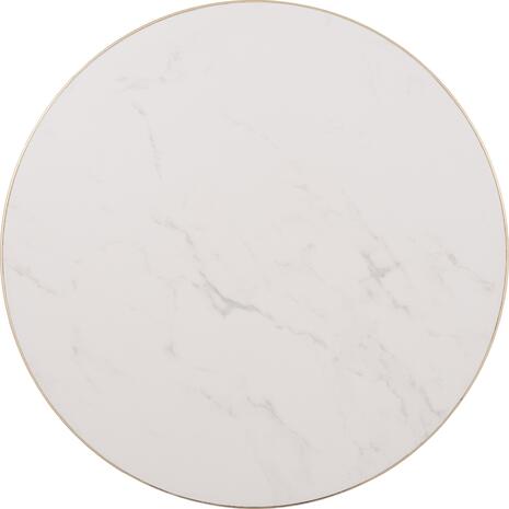 ΕΠΙΦΑΝΕΙΑ ΤΡΑΠΕΖΙΟΥ SINTERED STONE HM6653.12 WHITE MARBLE--ΠΛΑΙΣΙΟ ALU ΧΡΥΣΟ Φ70εκ.