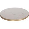 ΕΠΙΦΑΝΕΙΑ ΤΡΑΠΕΖΙΟΥ SINTERED STONE HM6652.12 WHITE MARBLE--ΠΛΑΙΣΙΟ ALU ΧΡΥΣΟ Φ60εκ.