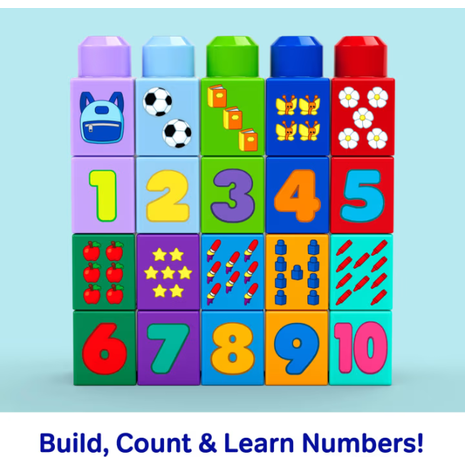 Mega Bloks Build & Count Bus Εκπαιδευτικό Λεωφορείο με 45 Τουβλάκια