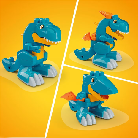 Mega Bloks Build & Chomp Dinosaur – Εκπαιδευτικό Σετ Κατασκευών Δεινόσαυρος 3 σε 1 με 25 Τουβλάκια