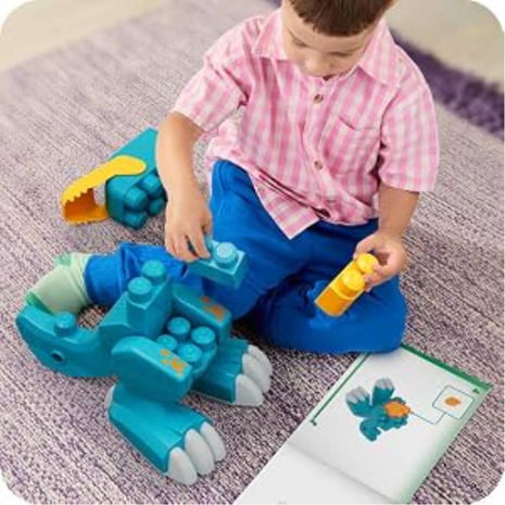 Mega Bloks Build & Chomp Dinosaur – Εκπαιδευτικό Σετ Κατασκευών Δεινόσαυρος 3 σε 1 με 25 Τουβλάκια