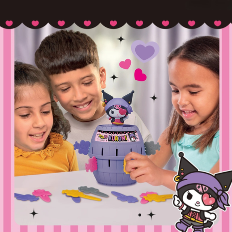 Tomy Pop Up Kuromi – Επιτραπέζιο Παιχνίδι Δράσης με Βαρέλι για 2-4 Παίκτες (4+ Ετών)
