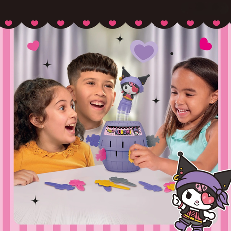 Tomy Pop Up Kuromi – Επιτραπέζιο Παιχνίδι Δράσης με Βαρέλι για 2-4 Παίκτες (4+ Ετών)