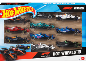 Hot Wheels Formula 1 – Συλλεκτικό Σετ 10 Αυτοκινητάκια F1 Κλίμακας 1:64 (Σεζόν 2025)
