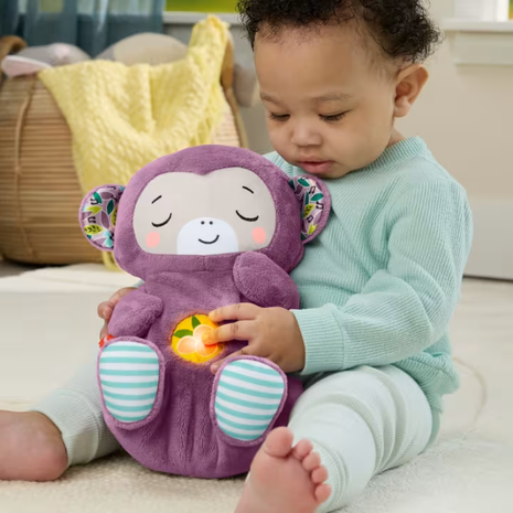 Fisher-Price Μαϊμουδάκι Αγκαλιάς με Κίνηση Αναπνοής, Μουσική & Φωτάκια 0 +