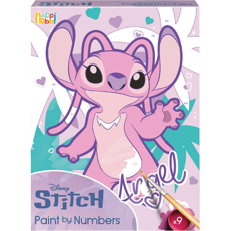 Happihobbi Stitch Σετ Ζωγραφικής Καρτολίνα με ακρυλικά χρώματα Paint by Numbers - Angel