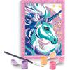 Happihobbi Paint & Frame Σετ Ζωγραφικής Καρτολίνα με ακρυλικά χρώματα Fairytale Unicorn