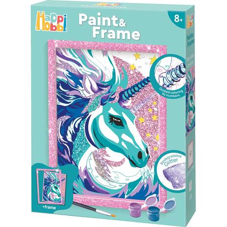 Happihobbi Paint & Frame Σετ Ζωγραφικής Καρτολίνα με ακρυλικά χρώματα Fairytale Unicorn