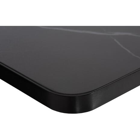 ΕΠΙΦΑΝΕΙΑ ΤΡΑΠΕΖΙΟΥ SINTERED STONE HM6656.03 BLACK MARBLE-ΠΛΑΙΣΙΟ ALU ΜΑΥΡΟ 120x80εκ.