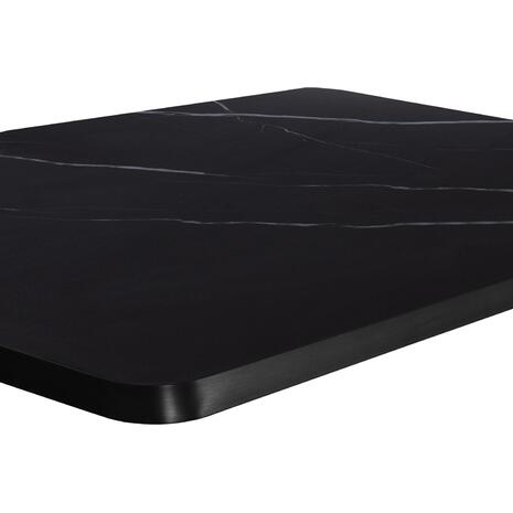 ΕΠΙΦΑΝΕΙΑ ΤΡΑΠΕΖΙΟΥ SINTERED STONE HM6656.03 BLACK MARBLE-ΠΛΑΙΣΙΟ ALU ΜΑΥΡΟ 120x80εκ.