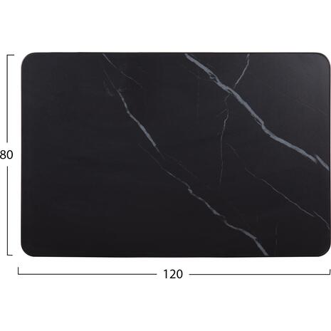 ΕΠΙΦΑΝΕΙΑ ΤΡΑΠΕΖΙΟΥ SINTERED STONE HM6656.03 BLACK MARBLE-ΠΛΑΙΣΙΟ ALU ΜΑΥΡΟ 120x80εκ.