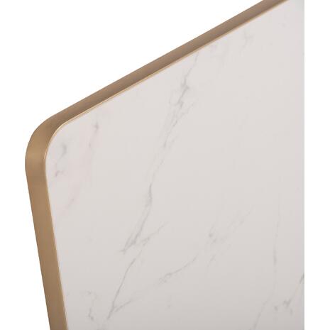 ΕΠΙΦΑΝΕΙΑ ΤΡΑΠΕΖΙΟΥ SINTERED STONE HM6656.12 WHITE MARBLE-ΠΛΑΙΣΙΟ ALU ΧΡΥΣΟ 120x80εκ.