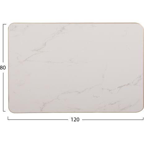 ΕΠΙΦΑΝΕΙΑ ΤΡΑΠΕΖΙΟΥ SINTERED STONE HM6656.12 WHITE MARBLE-ΠΛΑΙΣΙΟ ALU ΧΡΥΣΟ 120x80εκ.