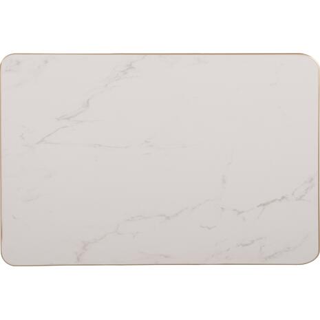 ΕΠΙΦΑΝΕΙΑ ΤΡΑΠΕΖΙΟΥ SINTERED STONE HM6656.12 WHITE MARBLE-ΠΛΑΙΣΙΟ ALU ΧΡΥΣΟ 120x80εκ.