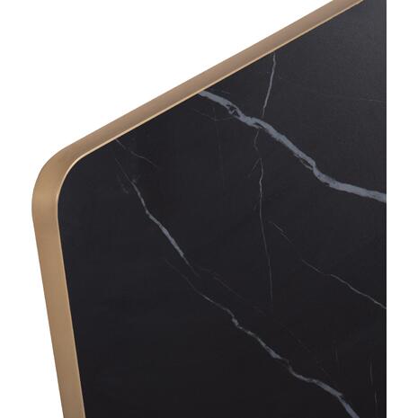 ΕΠΙΦΑΝΕΙΑ ΤΡΑΠΕΖΙΟΥ SINTERED STONE HM6656.13 BLACK MARBLE-ΠΛΑΙΣΙΟ ALU ΧΡΥΣΟ 120x80εκ.