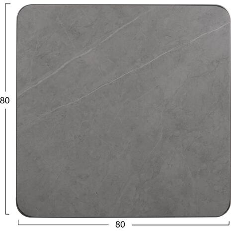 ΕΠΙΦΑΝΕΙΑ ΤΡΑΠΕΖΙΟΥ SINTERED STONE HM6655.05 GREY MARBLE--ΠΛΑΙΣΙΟ ALU ΓΚΡΙ 80x80εκ.