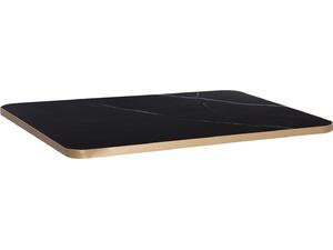 ΕΠΙΦΑΝΕΙΑ ΤΡΑΠΕΖΙΟΥ SINTERED STONE HM6656.13 BLACK MARBLE-ΠΛΑΙΣΙΟ ALU ΧΡΥΣΟ 120x80εκ.