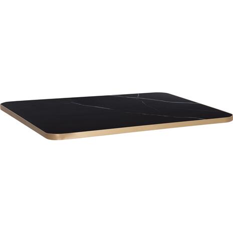 ΕΠΙΦΑΝΕΙΑ ΤΡΑΠΕΖΙΟΥ SINTERED STONE HM6656.13 BLACK MARBLE-ΠΛΑΙΣΙΟ ALU ΧΡΥΣΟ 120x80εκ.