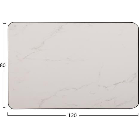 ΕΠΙΦΑΝΕΙΑ ΤΡΑΠΕΖΙΟΥ SINTERED STONE HM6656.02 WHITE MARBLE-ΠΛΑΙΣΙΟ ALU ΜΑΥΡΟ 120x80εκ.