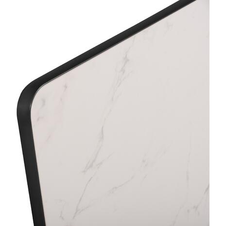 ΕΠΙΦΑΝΕΙΑ ΤΡΑΠΕΖΙΟΥ SINTERED STONE HM6655.02 WHITE MARBLE--ΠΛΑΙΣΙΟ ALU ΜΑΥΡΟ 80x80εκ.
