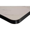 ΕΠΙΦΑΝΕΙΑ ΤΡΑΠΕΖΙΟΥ SINTERED STONE HM6655.02 WHITE MARBLE--ΠΛΑΙΣΙΟ ALU ΜΑΥΡΟ 80x80εκ.