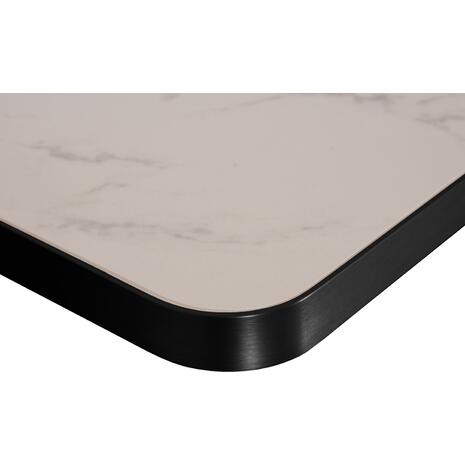 ΕΠΙΦΑΝΕΙΑ ΤΡΑΠΕΖΙΟΥ SINTERED STONE HM6655.02 WHITE MARBLE--ΠΛΑΙΣΙΟ ALU ΜΑΥΡΟ 80x80εκ.