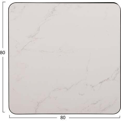 ΕΠΙΦΑΝΕΙΑ ΤΡΑΠΕΖΙΟΥ SINTERED STONE HM6655.02 WHITE MARBLE--ΠΛΑΙΣΙΟ ALU ΜΑΥΡΟ 80x80εκ.