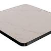 ΕΠΙΦΑΝΕΙΑ ΤΡΑΠΕΖΙΟΥ SINTERED STONE HM6655.02 WHITE MARBLE--ΠΛΑΙΣΙΟ ALU ΜΑΥΡΟ 80x80εκ.