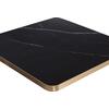 ΕΠΙΦΑΝΕΙΑ ΤΡΑΠΕΖΙΟΥ SINTERED STONE HM6655.13 BLACK MARBLE--ΠΛΑΙΣΙΟ ALU ΧΡΥΣΟ 80x80εκ.