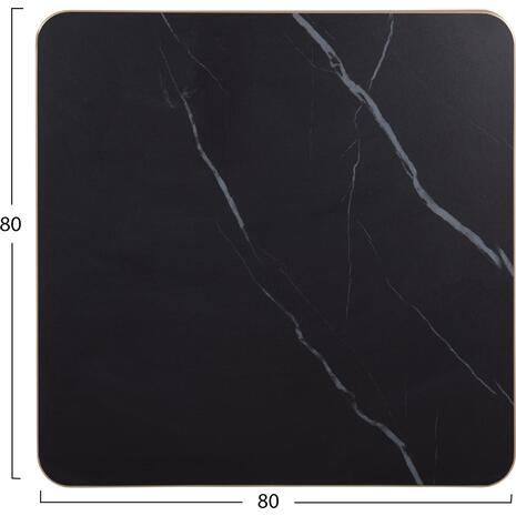 ΕΠΙΦΑΝΕΙΑ ΤΡΑΠΕΖΙΟΥ SINTERED STONE HM6655.13 BLACK MARBLE--ΠΛΑΙΣΙΟ ALU ΧΡΥΣΟ 80x80εκ.