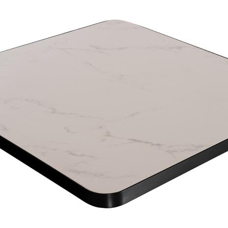 ΕΠΙΦΑΝΕΙΑ ΤΡΑΠΕΖΙΟΥ SINTERED STONE HM6654.02 WHITE MARBLE--ΠΛΑΙΣΙΟ ALU ΜΑΥΡΟ 70x70εκ.