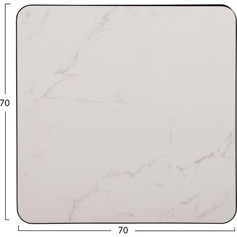 ΕΠΙΦΑΝΕΙΑ ΤΡΑΠΕΖΙΟΥ SINTERED STONE HM6654.02 WHITE MARBLE--ΠΛΑΙΣΙΟ ALU ΜΑΥΡΟ 70x70εκ.